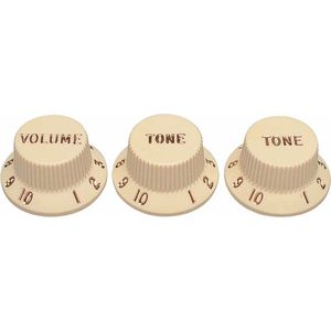 strat knobs for CTS shaft size, 1V + 2T, aged