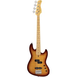 Sire Basses U5 A4/TS basgitaar short scale, elzen met gevlamd esdoorn bovenblad, 4-snarig, tobacco sunburst