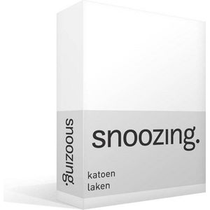 Snoozing - Laken - Katoen - Lits-jumeaux - 240x260 cm - Wit