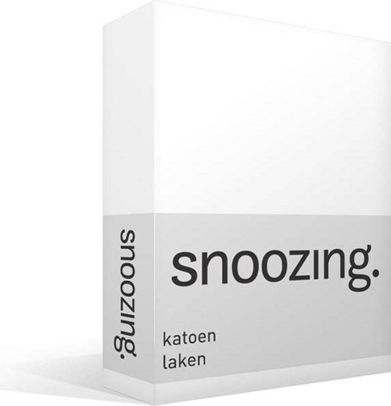 Snoozing - Laken - Katoen - Lits-jumeaux - 240x260 cm - Wit