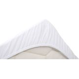 Snoozing - Dubbel Jersey - Hoeslaken - Wit - Lits-jumeaux - 180x200/220 cm