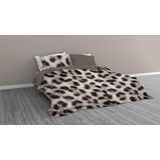 Snoozing Jaguar Flanel Dekbedovertrek + 1 kussensloop Taupe