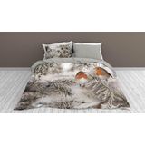 Snoozing Pine Flanel Dekbedovertrek + 2 kussenslopen Grijs