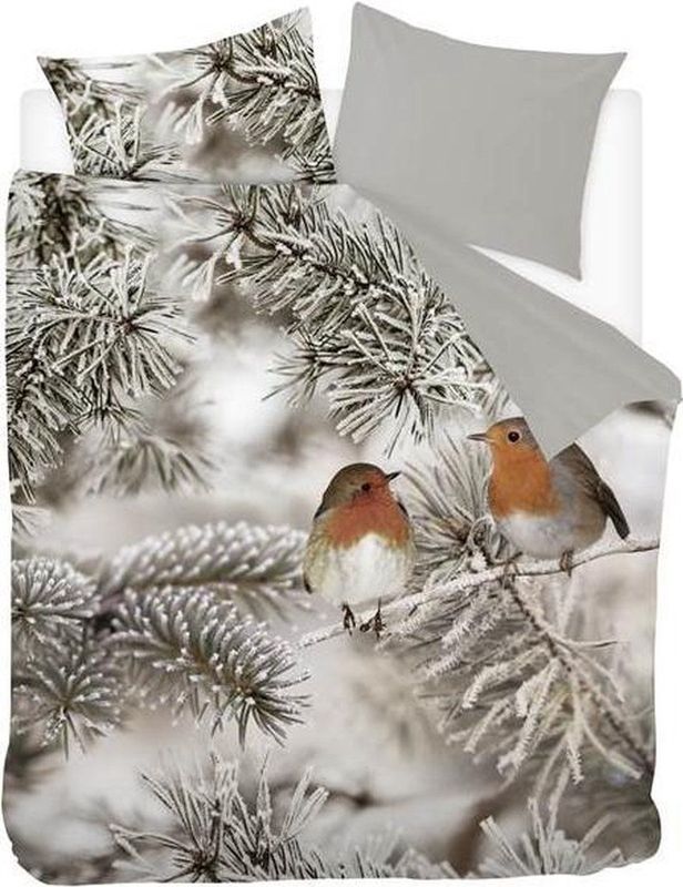 Snoozing Pine Flanel Dekbedovertrek + 2 kussenslopen Grijs