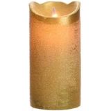 LED kaars/stompkaars goud 15 cm flakkerend - Kerst diner tafeldecoratie - Home deco kaarsen