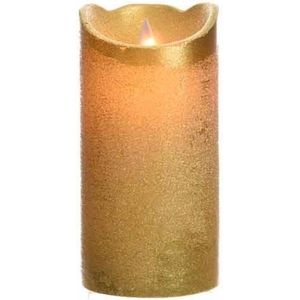 LED kaars/stompkaars goud 15 cm flakkerend - Kerst diner tafeldecoratie - Home deco kaarsen
