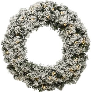 Kerstkrans met sneeuw - 40 LED lampjes - Ø 50CM