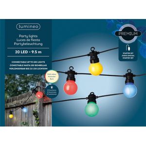 Feestverlichting lichtsnoer LED bol multikleur 9,5 meter