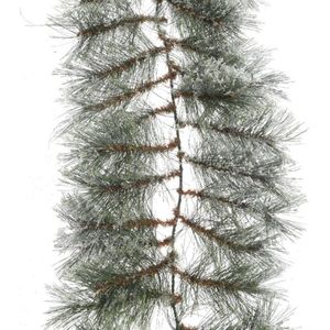 Everlands kerstslinger Lametta groen / wit D 25 H 270 cm
