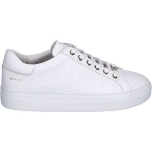 Nubikk Witte Leren Sneakers met Gouden Accenten , White , Dames , Maat: 40 EU