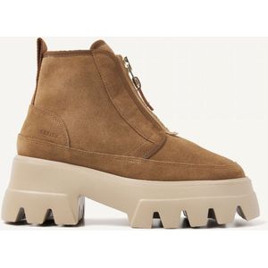 Nubikk - Flore Rock FUR - Enkellaarsjes - Camel - Nubuckleer