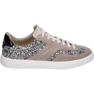 Nubikk, Schoenen, Dames, Veelkleurig, 41 EU, Denim, Beige Glitter Sneakers Ray Owen