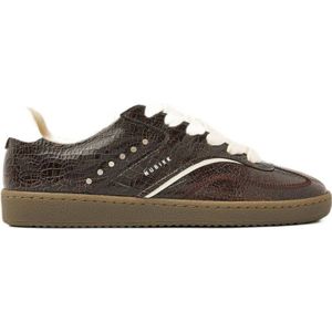 Nubikk - Ray Owen Studs - Leren Sneakers - Donkerbruin
