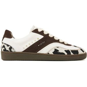 Nubikk - Ray Owen Studs - Leren Sneakers - Bruin/Wit
