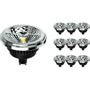 Voordeelpak 10x Noxion Lucent LED Spot GU10 AR111 12W 600lm 40D - 930 Warm Wit | Beste Kleurweergave - Dimbaar - Vervangt 50W.