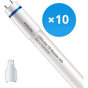 10x Philips MASTER Led TL buis 60 cm (HO) | 3000K (830) | 1000 lumen | T8 (G13) | 8W (18W)