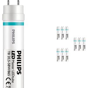 Voordeelpak 10x Philips LED Buis T8 MASTER Value (EM/Mains) High Output 20.5W 3100lm - 865 Daglicht | 150cm - Vervangt 58W