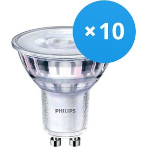 Voordeelpak 10x Philips Corepro LED Spot GU10 PAR16 3W 240lm 36D - 840 Koel Wit | Dimbaar - Vervangt 35W