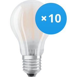 Voordeelpak 10x Ledvance CLASSIC LED E27 Peer Filament Mat 6.5W 806lm - 827 Zeer Warm Wit | Vervangt 60W