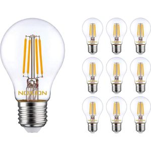 Voordeelpak 10x Noxion Lucent Filament LED E27 Peer Helder 7W 806lm - 827 Zeer Warm Wit | Vervangt 60W.