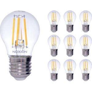 Voordeelpak 10x Noxion Lucent LED E27 Peer Filament Helder 4.5W 470lm - 827 Zeer Warm Wit | Dimbaar - Vervangt 40W.