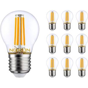 Voordeelpak 10x Noxion Lucent LED E27 Kogel Filament Helder 4.5W 470lm - 927 Zeer Warm Wit | Beste Kleurweergave - Vervangt 40W.