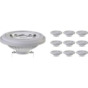 Voordeelpak 10x Noxion Lucent LED Spot G53 AR111 7.4W 530lm 24D - 930 Warm Wit | Beste Kleurweergave - Dimbaar - Vervangt 50W.