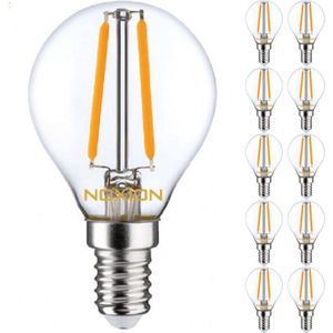 Voordeelpak 10x Noxion Lucent LED E14 Kogel Filament Helder 2.5W 250lm - 827 Zeer Warm Wit | Vervangt 25W.