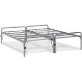 Maxi Bed met onderschuifbed Doppia - 90 x 200 cm - zilver