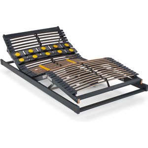 Beter Bed Select Lattenbodem Bossflex 600 deluxe elektrisch verstelbaar draadloos - 70 x 200 cm - antraciet/geel