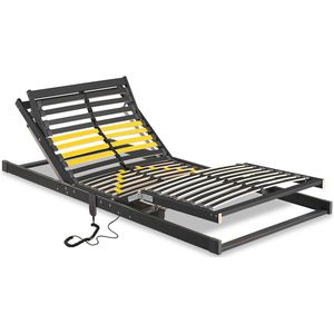 Beter Bed Bossflex 400 Lattenbodem 90 x 200 cm - Elektrisch Verstelbaar - Bedbodem - Bedraad - Max. 120kg - Antraciet/Geel