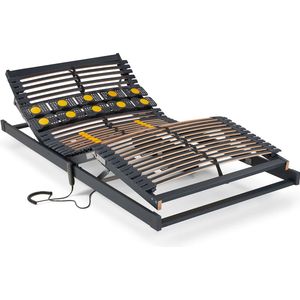 Beter Bed Bossflex 600 Deluxe Lattenbodem 90 x 200 cm - Elektrisch Verstelbaar - Bedbodem - Bedraad - Max. 120kg - Antraciet/Geel