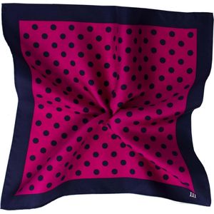 Tresanti Yaro i zijden fuchsia pochet met navy stippen |