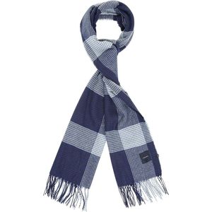 EVERD | Geruite sjaal in blauwtinten en pied-de-poule accenten