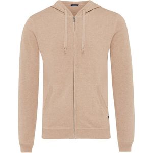 CARLO | Knitted hooded vest with zipper Taupe (TRKWIA096 - 205)