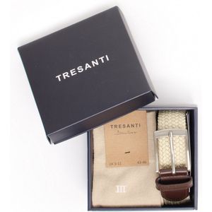 Tresanti Zeno i giftbox gevlochten riem met bamboe sokken |