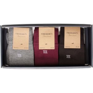 TRESANTI | ZOLA I Giftbox bamboe sokken 3 pcs | Bordeaux rood | Size 39/42