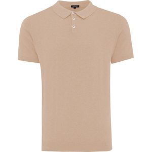 TREVOR | Polo short sleeve cotton/cashmere Taupe (TRKWIA003 - 205)