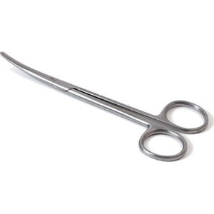 Chirurgische schaar ST/ST gebogen Lengte: 16 cm Medipharchem - RVS - Schaar met 2 stompe, afgeronde bladen en gebogen punt