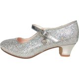 Spaanse schoentjes zilver glitterhartje Spaanse Prinsessen schoenen - maat 31 (binnenmaat 20,5 cm) bij verkleedjurk - verkleedkleren - kinderen-