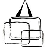 YONO Reis Doorzichtige Toilettas Set voor Toiletartikelen – Transparante Travel Organizer Bag 3-Pack