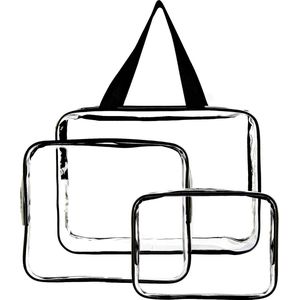 YONO Reis Doorzichtige Toilettas Set voor Toiletartikelen - Transparante Travel Organizer Bag 3-Pack