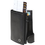 Tony Perotti Furbo RFID leren pasjeshouder met bankbiljet- en muntvak, Zwart