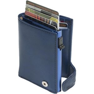 Tony Perotti Furbo RFID Creditcardhouder met papier- en kleingeldvak - Blauw