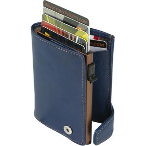 Tony Perotti Furbo RFID Creditcardhouder met papier- en kleingeldvak - Blauw container Bruin