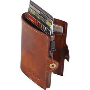 Tony Perotti Pasjeshouder / Kaarthouder - Uitschuifbaar - RFID - Leer - Van Gogh - Cognac