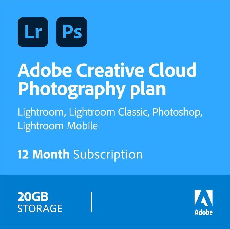 Adobe Photography Plan | 12 maanden | 1 Gebruiker | Altijd de nieuwste versie