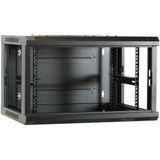 DSIT 6U wandkast met glazen deur 600x450x368mm (BxDxH) - serverbehuizing - serverrack - serverkast - 19 inch