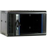 DSIT 6U wandkast met glazen deur 600x450x368mm (BxDxH) - serverbehuizing - serverrack - serverkast - 19 inch