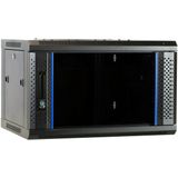 DSIT 6U wandkast met glazen deur 600x450x368mm (BxDxH) - serverbehuizing - serverrack - serverkast - 19 inch